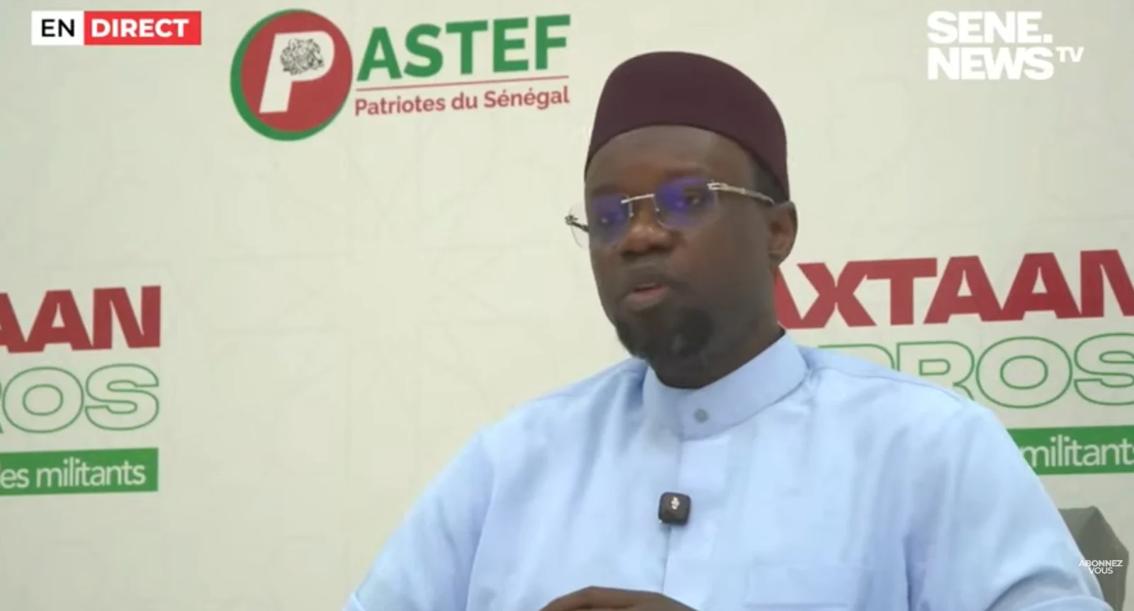 Ousmane Sonko lors d'un discours sur la gestion des infrastructures au Sénégal