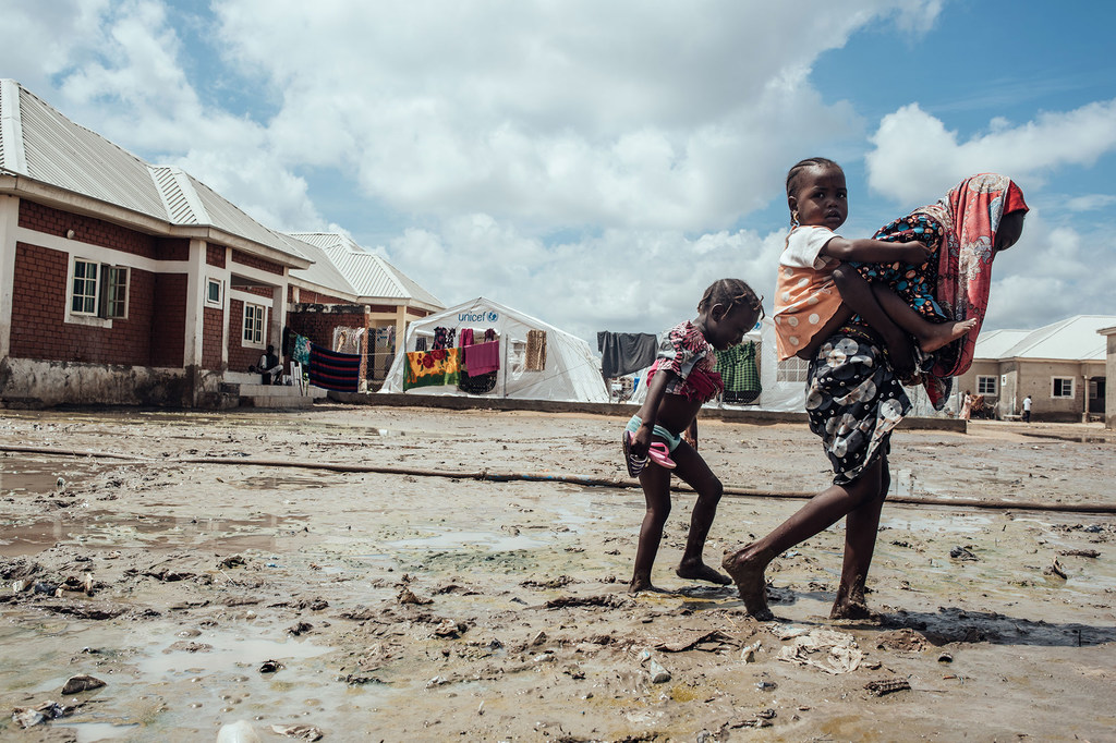 Enfants dans un camp de déplacés à Maiduguri, nord-est du Nigéria