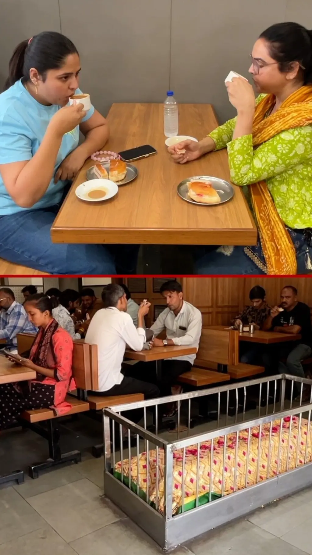 Clients attablés dans un restaurant