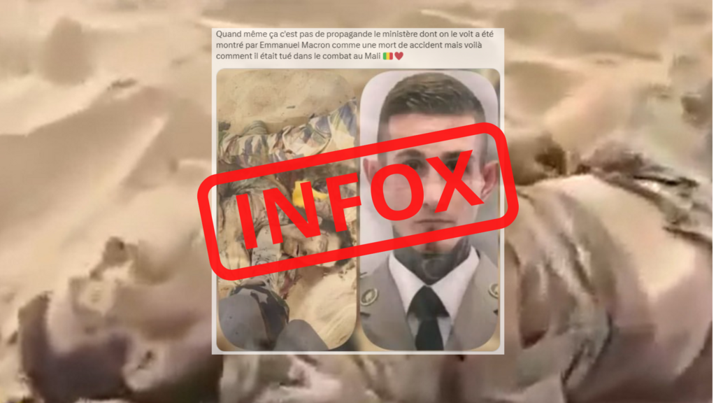 Comparaison entre la photo officielle du Sergent Pena et une image manipulée utilisée pour propager une fausse information