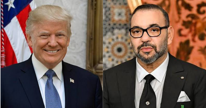 Donald Trump et Mohammed VI discutant de la souveraineté du Maroc sur le Sahara occidental